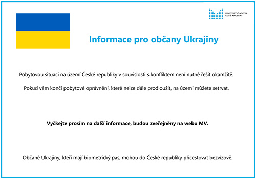 Důležitá informace pro občany Ukrajiny